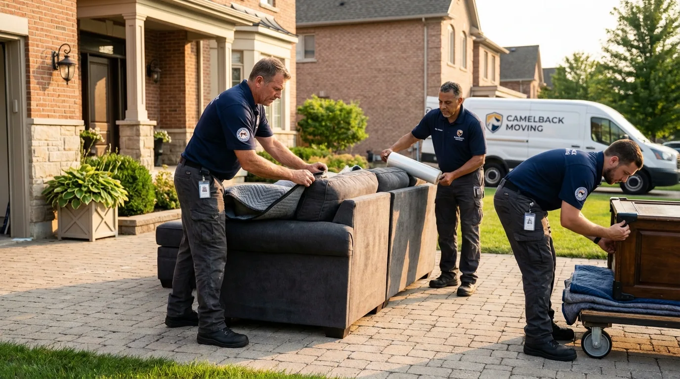 Large estate moving crew wrapping furniture in Judsonia, AR
