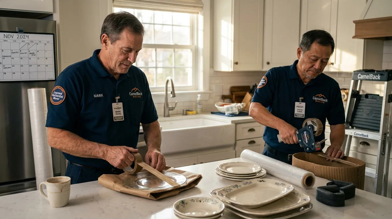 Professional crew packing kitchen dishware in Judsonia, AR